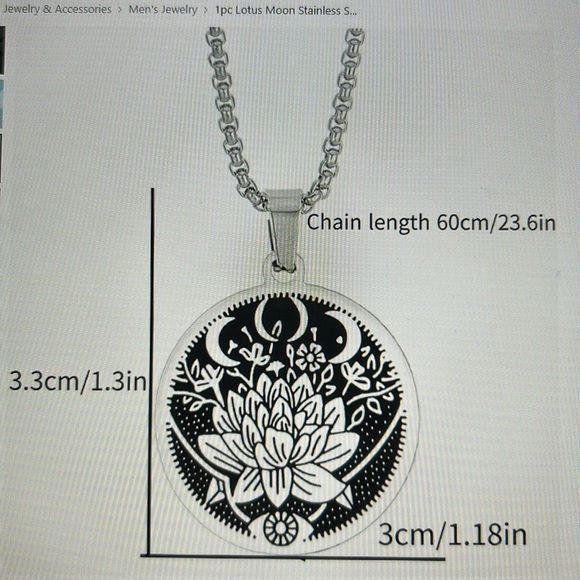 Lotus moon necklace - Picture 2 of 4